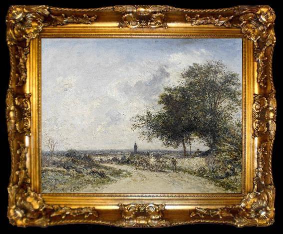 framed  Johan Barthold Jongkind A pastoral landscape, ta009-2